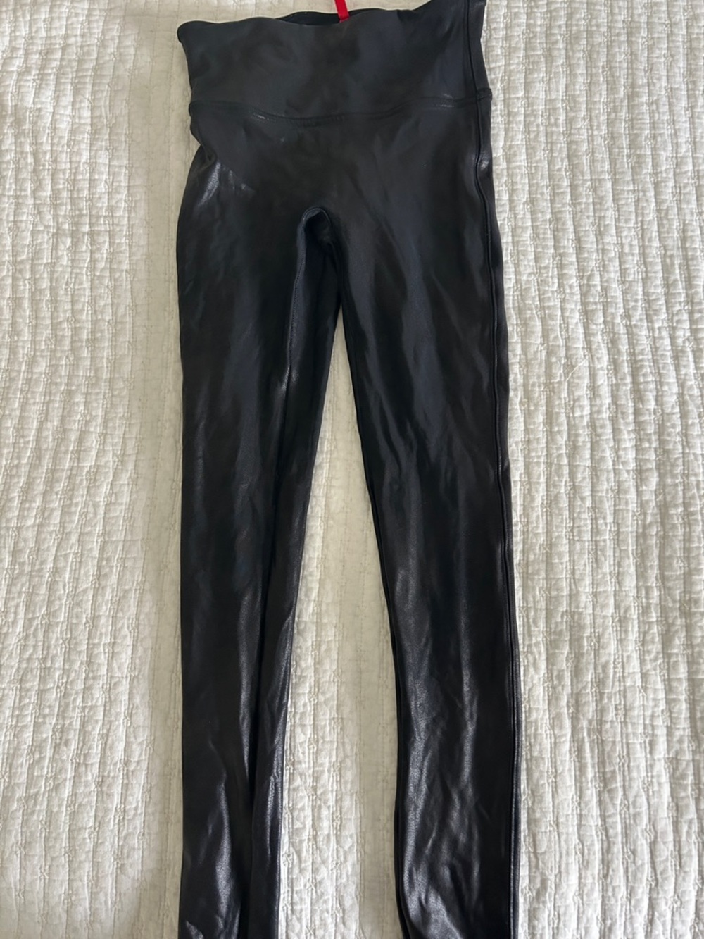 SPANX Black Faux Leather-Look Leggings